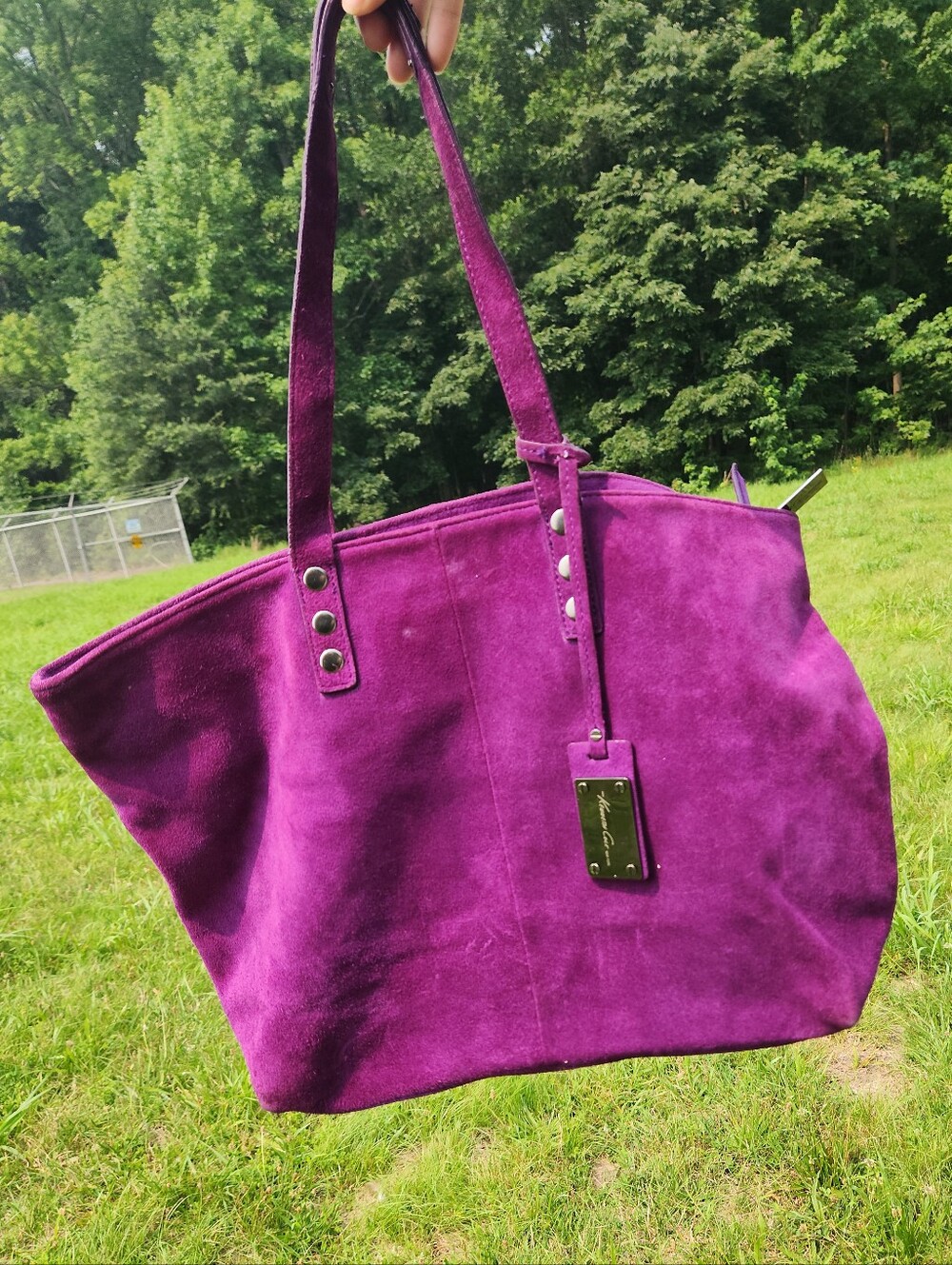 "Always Fabulous" Purple Suede Tote Bag